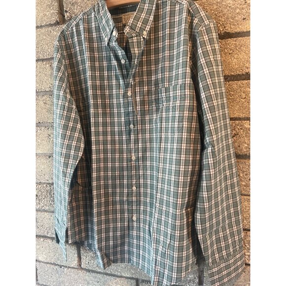 Mens J.Crew Secret Wash Stretch Plaid Shirt L 94% Organic Cotton Button-Down Col - Picture 2 of 8